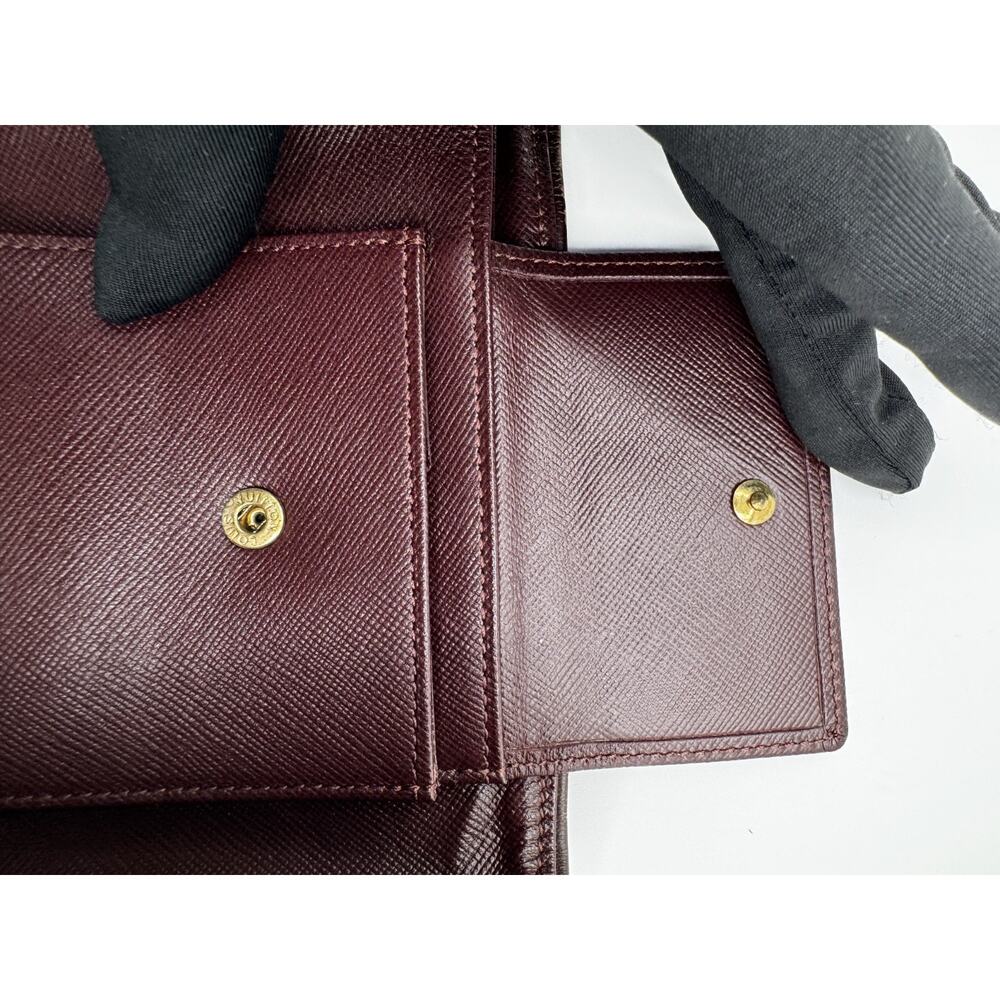 Louis Vuitton Monogram Mini Lin Red Canvas Compact Wallet Bifold Made in France - Picture 14 of 16